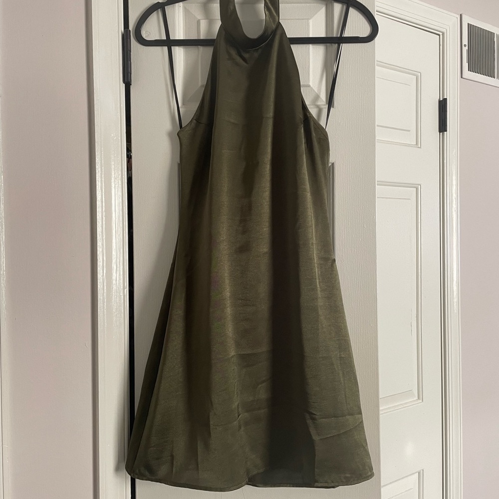 Olive Green Highneck dress from Urban Outfitters